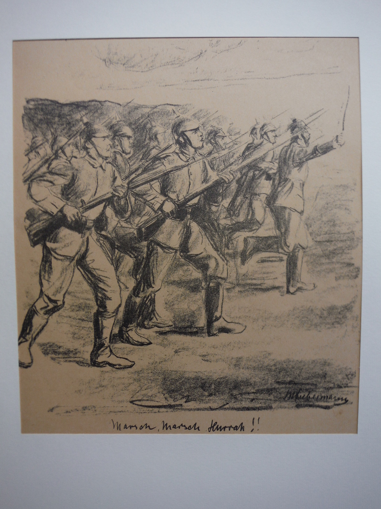 Original Lithograph entitled Marsch, Marsch, Hurrah! from periodical Kriegszei