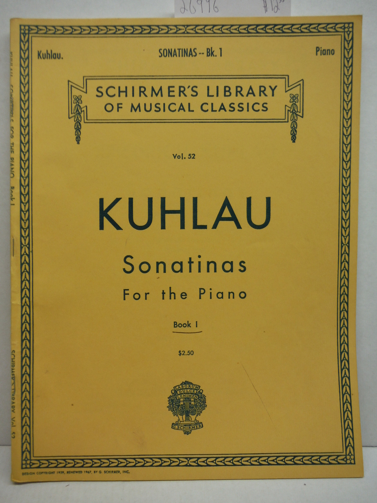 Image 0 of G. Schirmer Sonatinas for The Piano Book 1 By Kuhlau