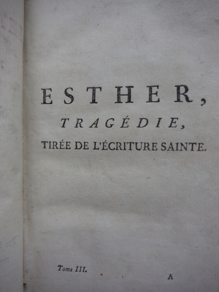 Image 2 of Oeuvres de Jean Racine de l'Academie francoise. Nouvelle édition. Tome, troisi
