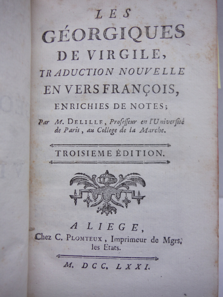 Image 2 of Les Georgiques de Virgile, Traduction Nouvelle en Versfrancois, enrichies de Not