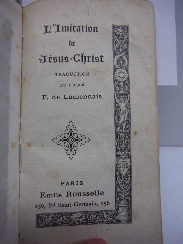 Image 1 of L'Imitation de Jesus-Christ Traduction de L'abbe F. de Lamennais