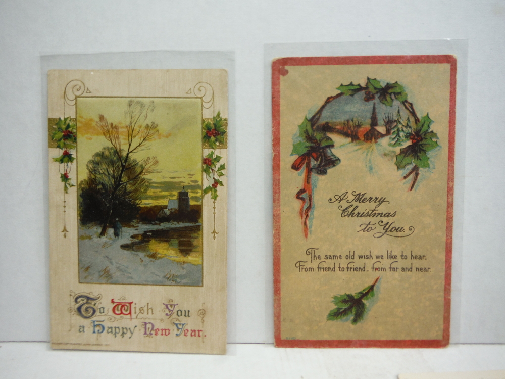 Image 1 of Vintage Christmas Holiday Postcards  - 1915-1916 (Lot of 8)