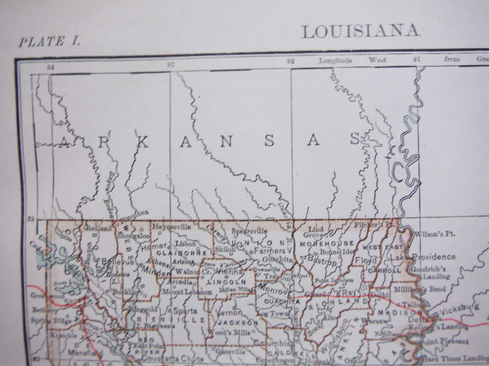 Image 1 of Antique Map of Louisiana from Encyclopaedia Britannica,  Ninth Edition Vol. XV P