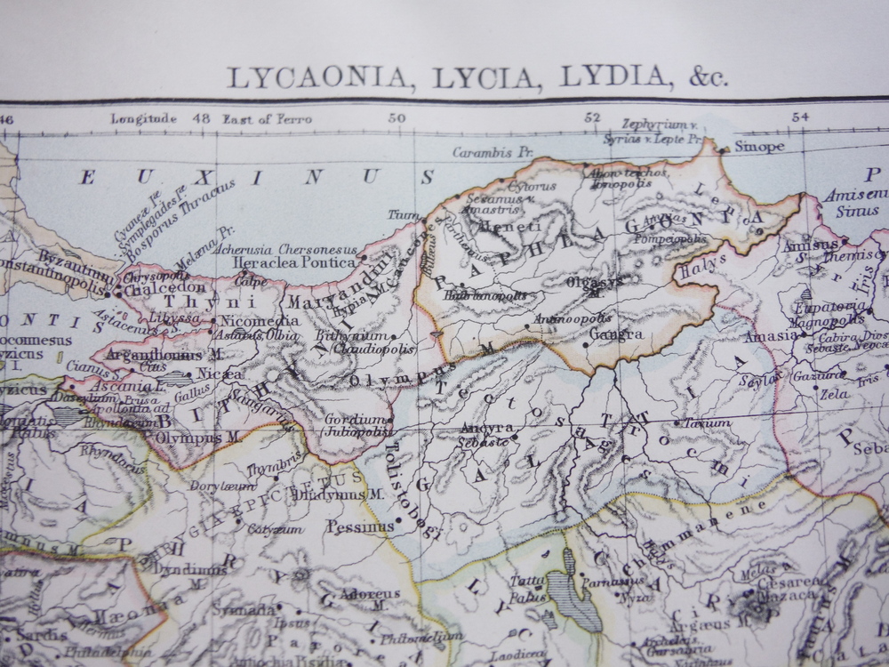 Image 1 of Antique Map of Lycaonia, Lycia, Lydia, Etc. from Encyclopaedia Britannica,  Nint