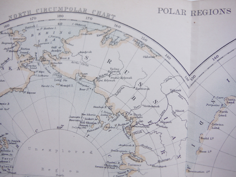 Image 1 of Antique Map of Polar Regions from Encyclopaedia Britannica,  Ninth Edition Vol. 