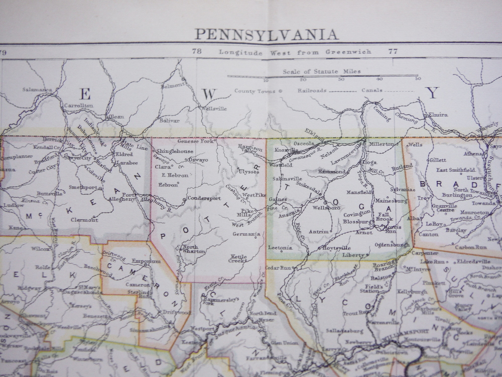 Image 1 of Antique Map of Pennsylvania from Encyclopaedia Britannica,  Ninth Edition Vol. X