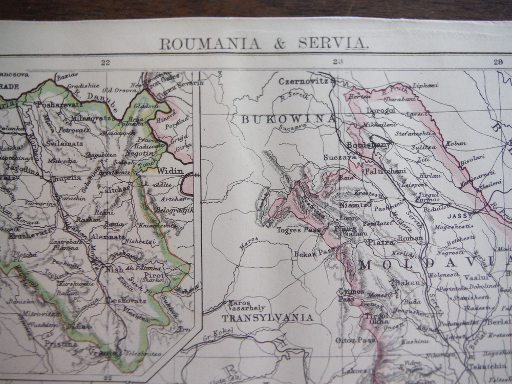 Image 1 of Antique Maps of Roumania & Servia from Encyclopaedia Britannica,  Ninth Edition 