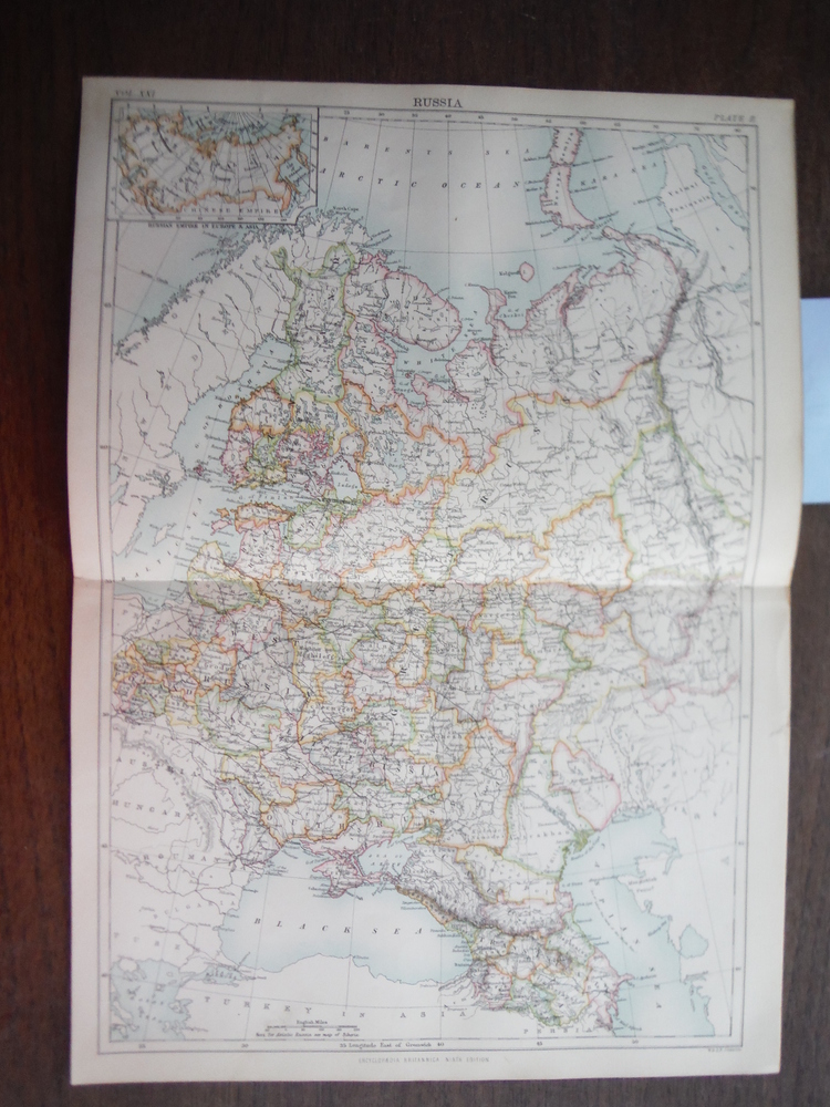 Image 0 of Antique Map of Russia from Encyclopaedia Britannica,  Ninth Edition Vol. XXI Pla