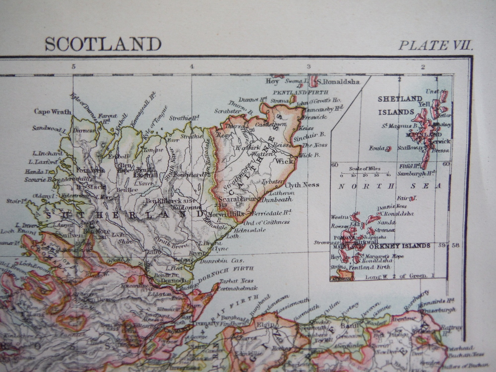 Image 1 of Antique Map of Scotland from Encyclopaedia Britannica,  Ninth Edition Vol. XXI P