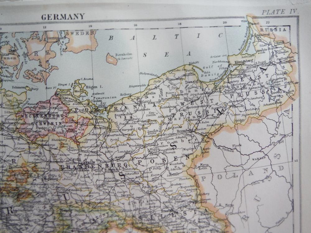 Image 1 of Antique Map of Germany from Encyclopaedia Britannica,  Ninth Edition Vol. X Plat