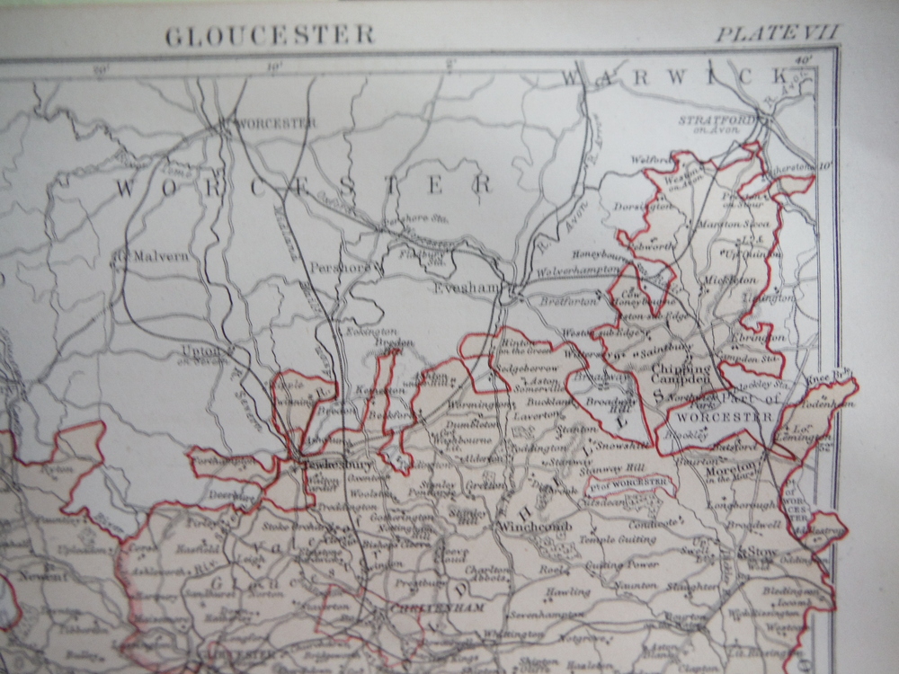 Image 1 of Antique Map of Gloucester from Encyclopaedia Britannica,  Ninth Edition Vol. X P