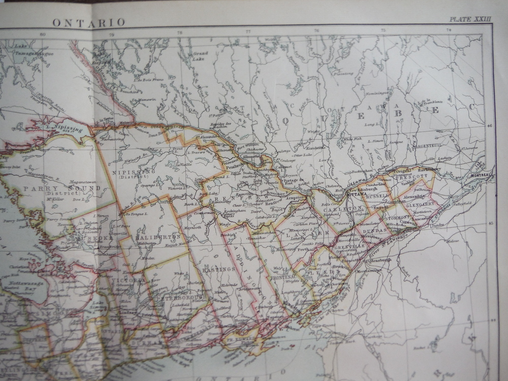 Image 1 of Antique Map of Ontario from Encyclopaedia Britannica,  Ninth Edition Vol. XVII P