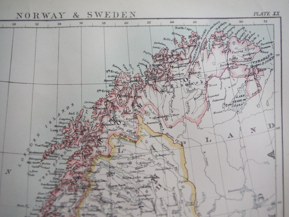Image 1 of Antique Map of Norway and Sweden from Encyclopaedia Britannica,  Ninth Edition V