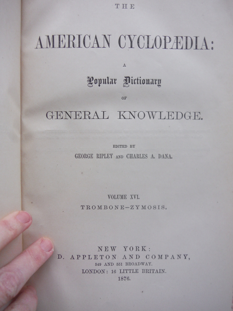 Image 1 of The American Cyclopaedia, A Popular Dictionary of General Knowledge, TRO-ZYM (Vo