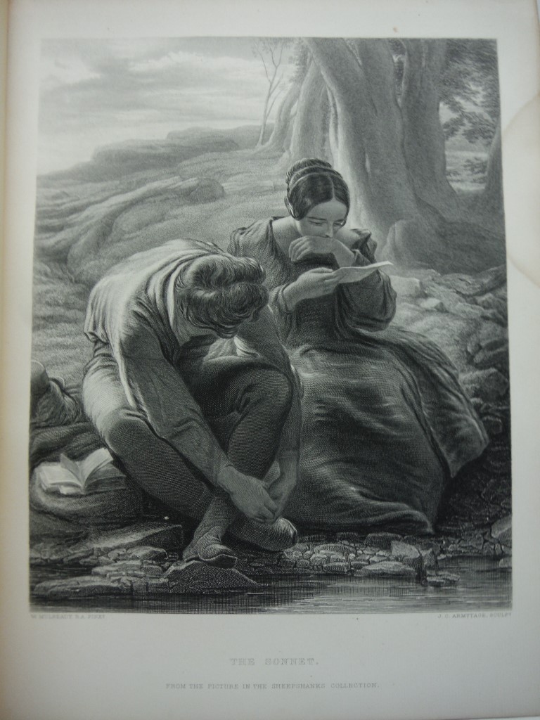 J. C. Armstrong  Antique Steel Engraving  The Sonnet after a Painting by  W. M