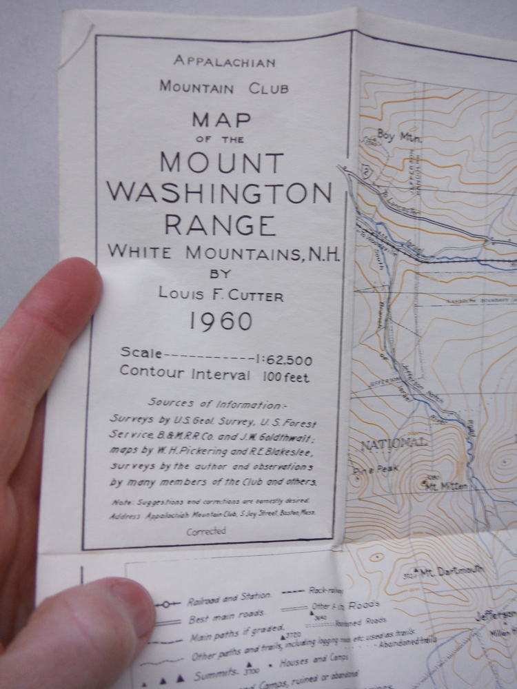 Image 0 of Appalachian Mountain Club Map of he Mount Washington Range White Mountains, N.H.