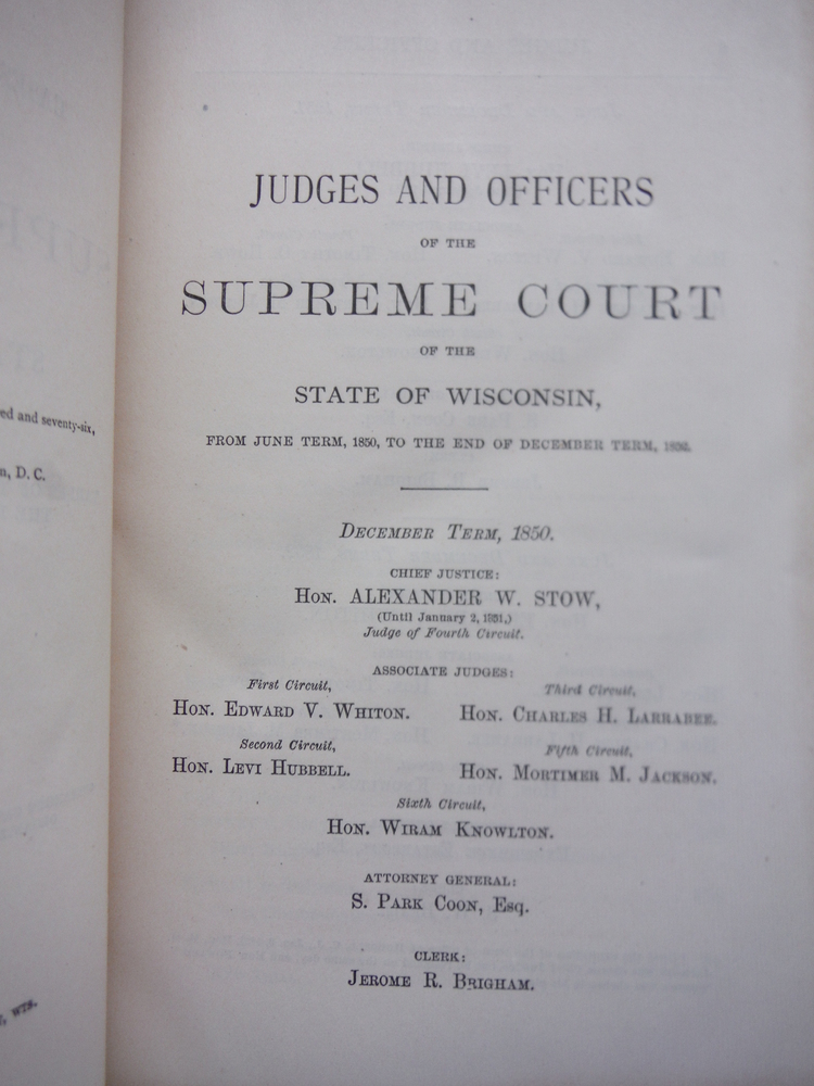 Image 1 of Reports of Cases Argued and Determined in the Supreme Court of the State of Wisc