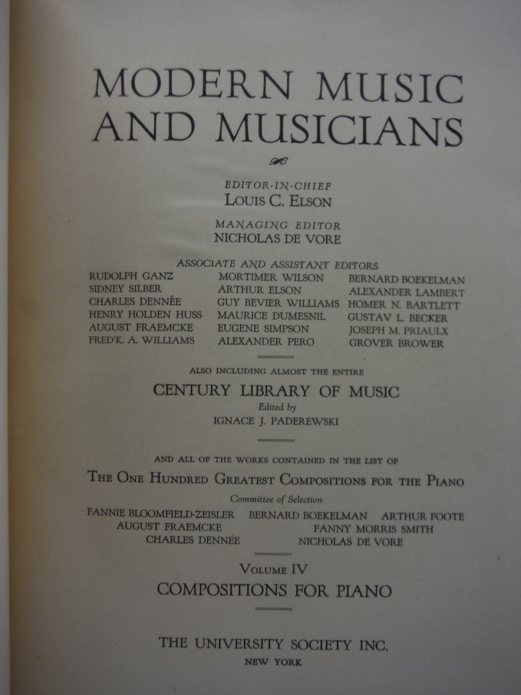 Image 1 of Modern Music and Musicians Volume 4 Compositions for Piano (IV)