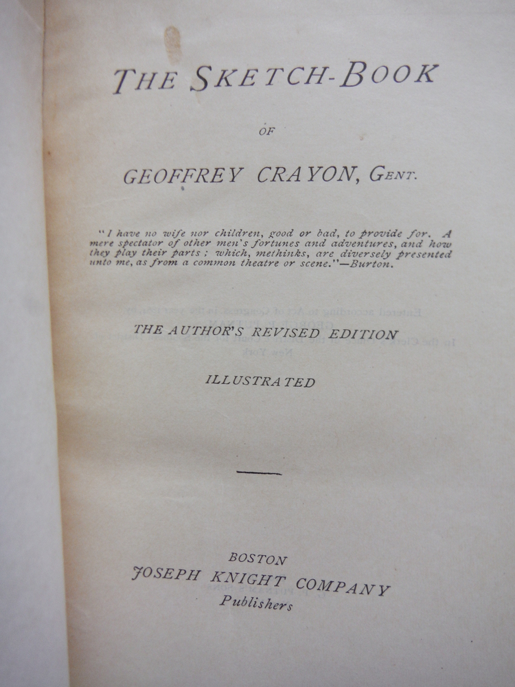 The SketchBook of Geoffrey Crayon, Gent.
