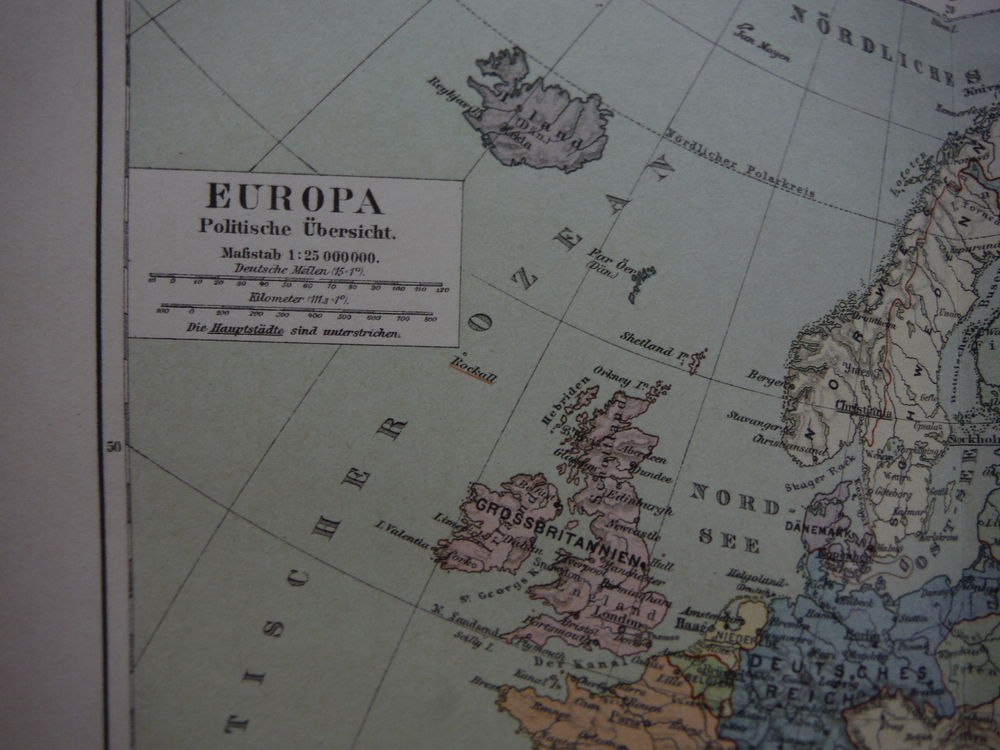 Image 1 of Meyers Antique Map of Europa Politishe Ubersicht 1890