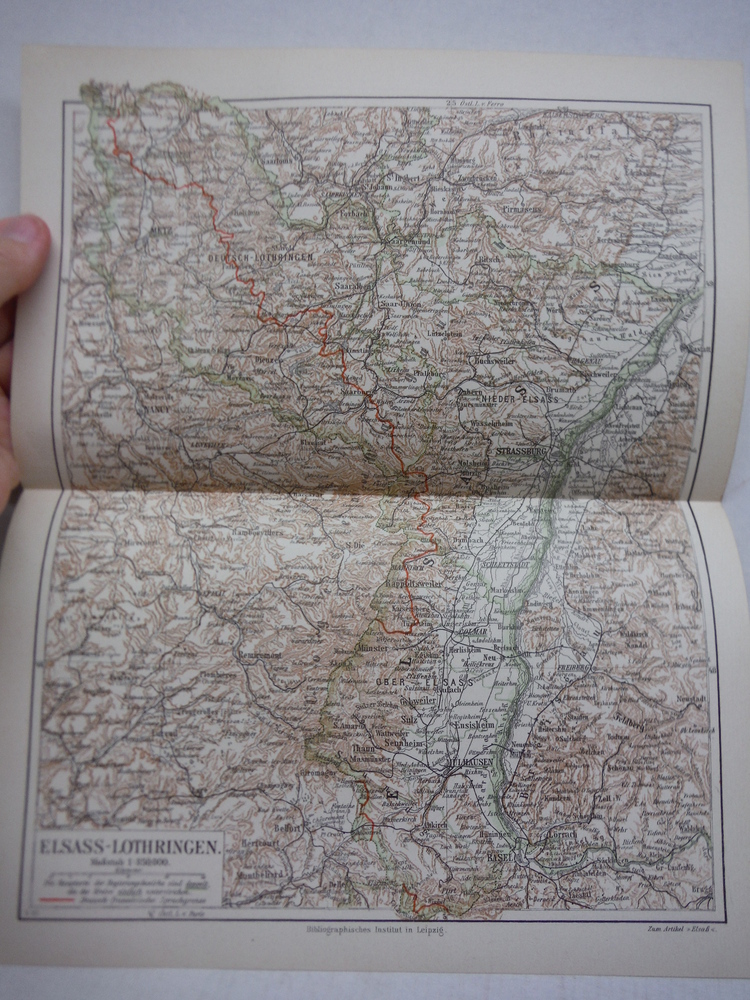Meyers Antique Map of Esass-Lothringen 1890