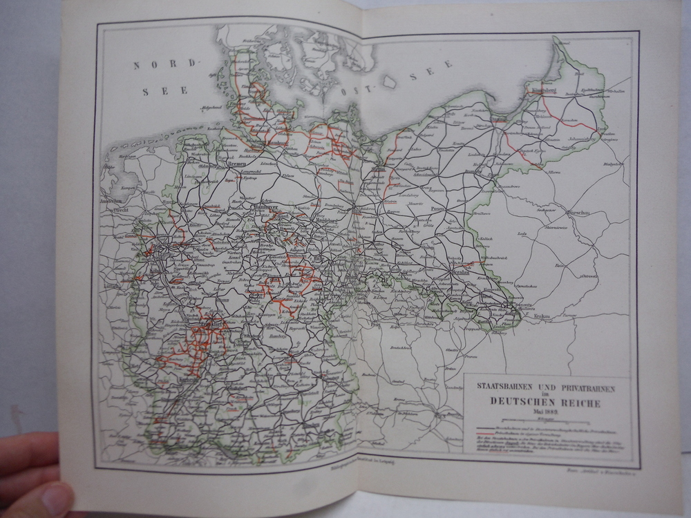 Meyers Antique Map of STAATSBAHNEN UND PRIVATBAHNEN IM DEUTSCHEN REICHE 1890