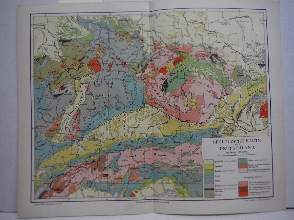Meyers Antique Colored Map of  GEOLOGISCHE KARTE VON DEUTSCHLAND  (1890)