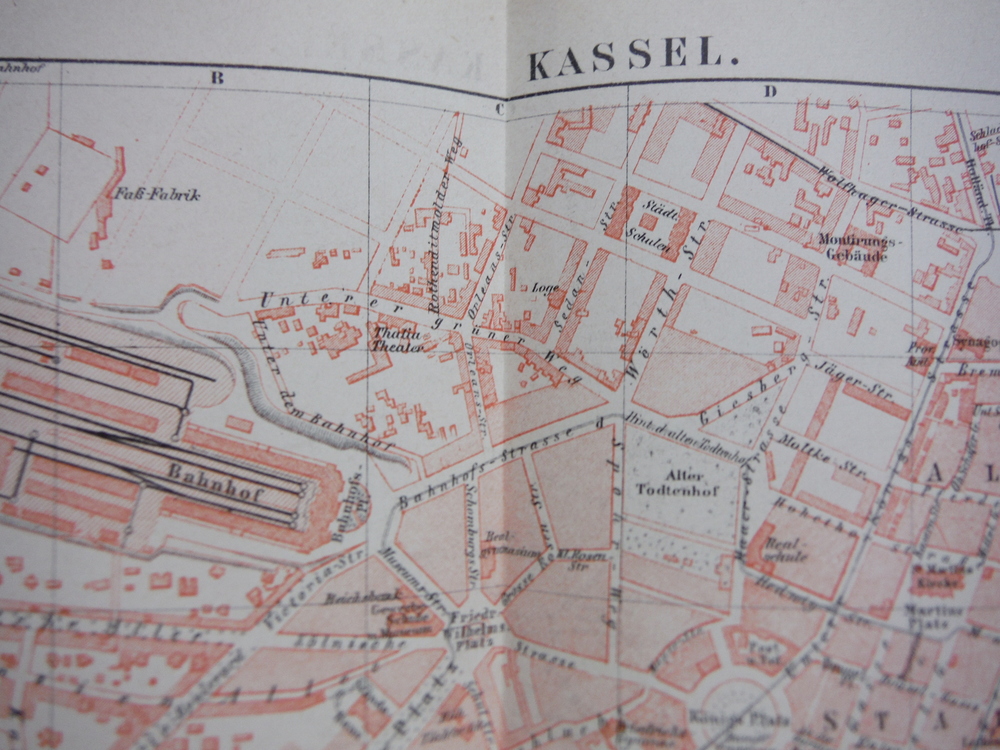 Image 1 of Meyers Antique Colored Map of  KASSEL (1890)