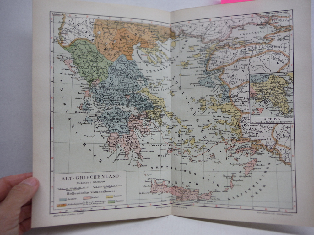 Image 0 of Meyers Antique Colored Map of  ALT-GRIECHENLAND (1890)
