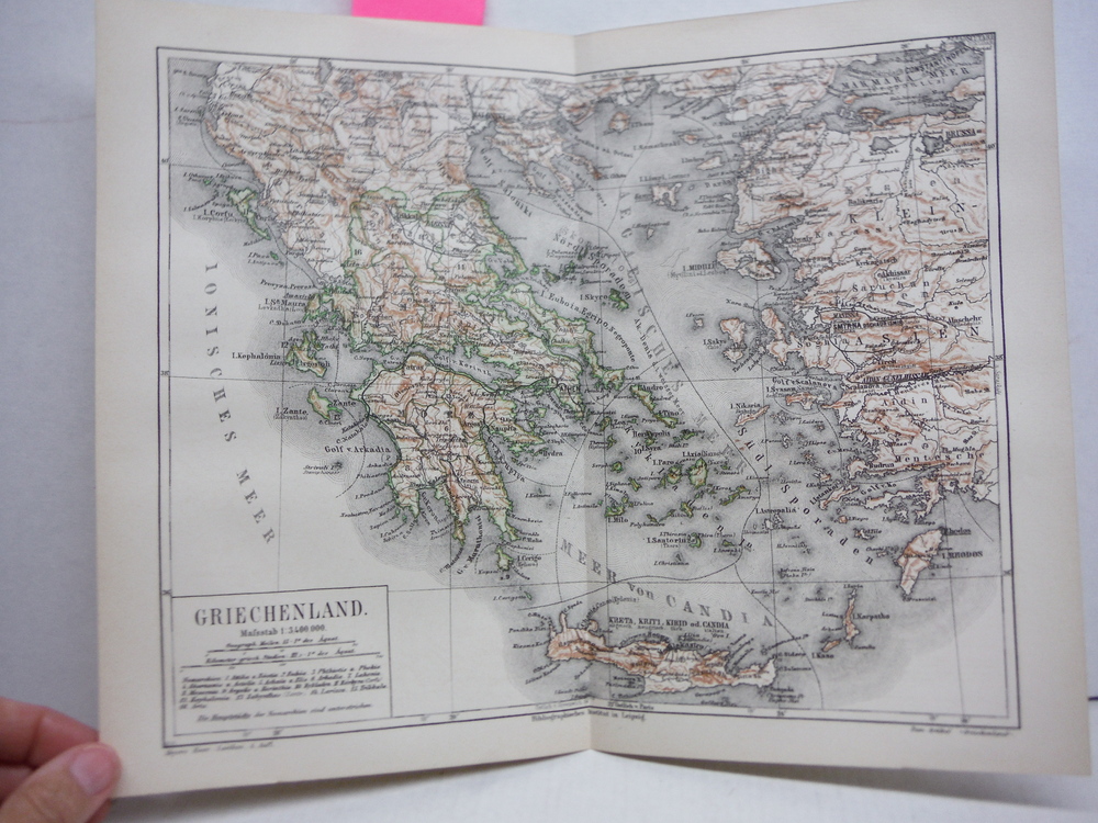 Image 0 of Meyers Antique Colored Map of  GRIECHENLAND (1890)