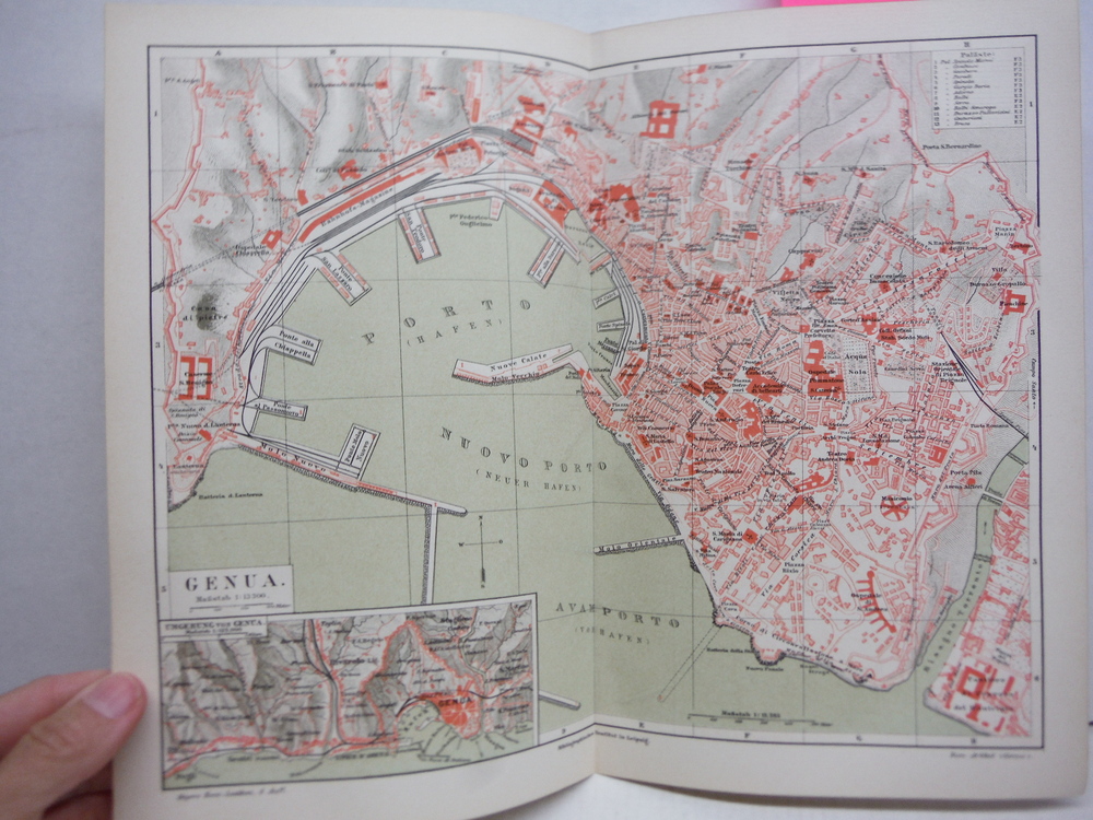 Image 0 of Meyers Antique Colored Map of  GENUA (1890)