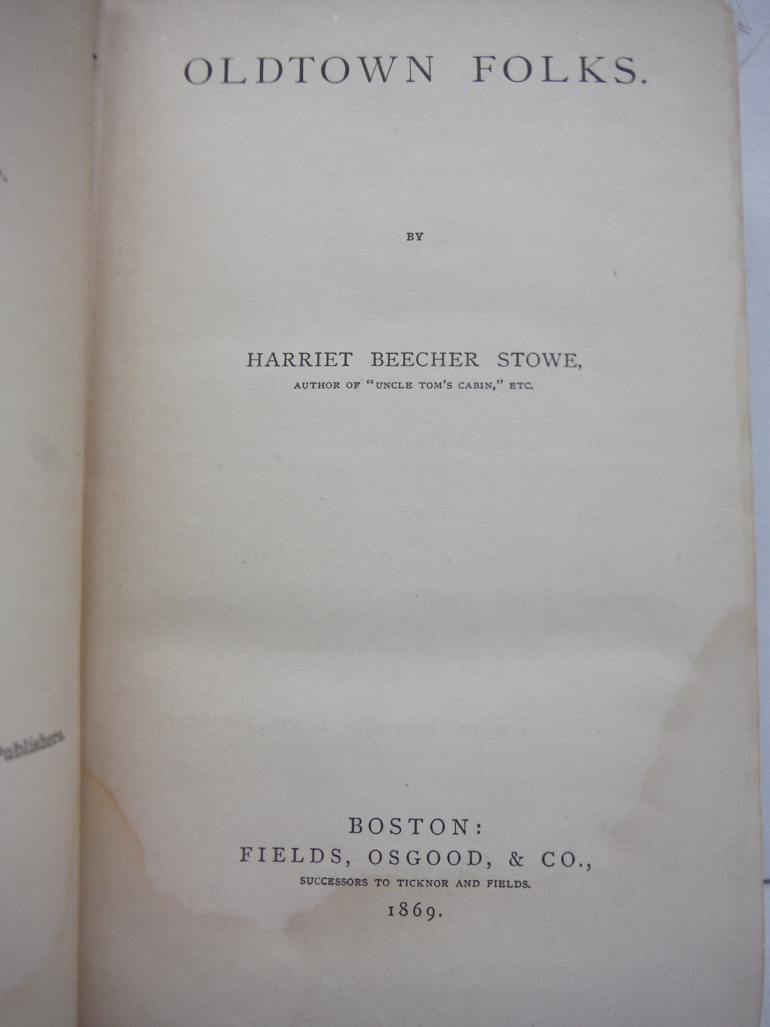 Image 1 of OLDTOWN FOLKS. Mrs. Stowe's Novels. Uniform Editions