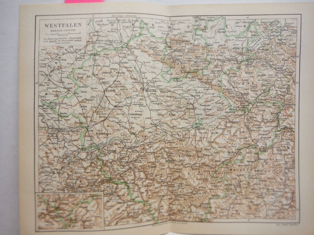 Image 0 of Meyers Antique Colored Map of  WESTFALEN  (1890)