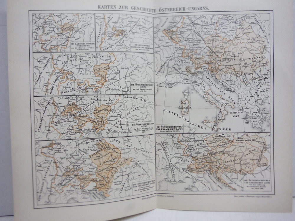 Meyers Antique Colored Map of  KARTEN ZUR GESCHICHTE OSTERREICH-UNGARNS (1890) 
