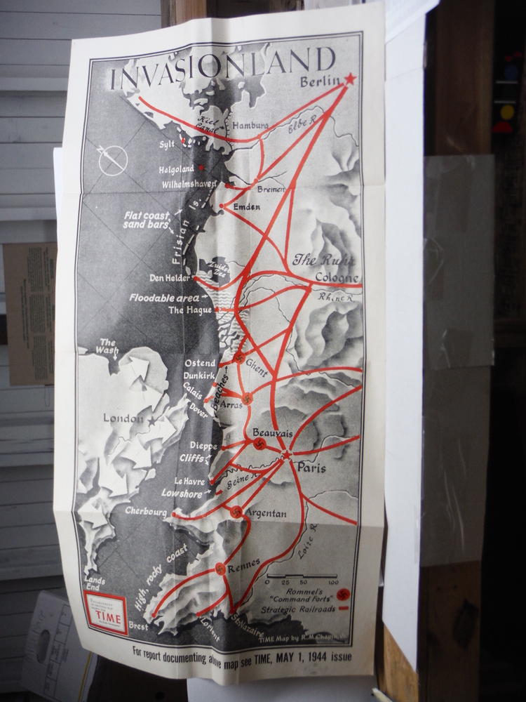 Image 0 of INVASIONLAND Enlargement of Original Map Drawn for Time Magazine May 1, 1944