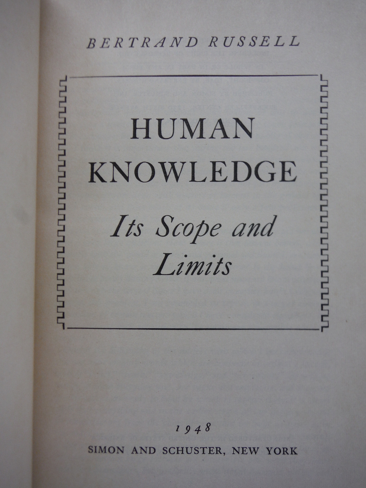 Image 1 of Human Knowledge its Scope and Limits