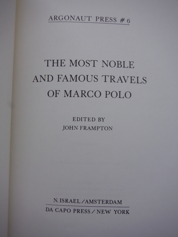 Image 1 of Most Noble and Famous Travels of Marco Polo