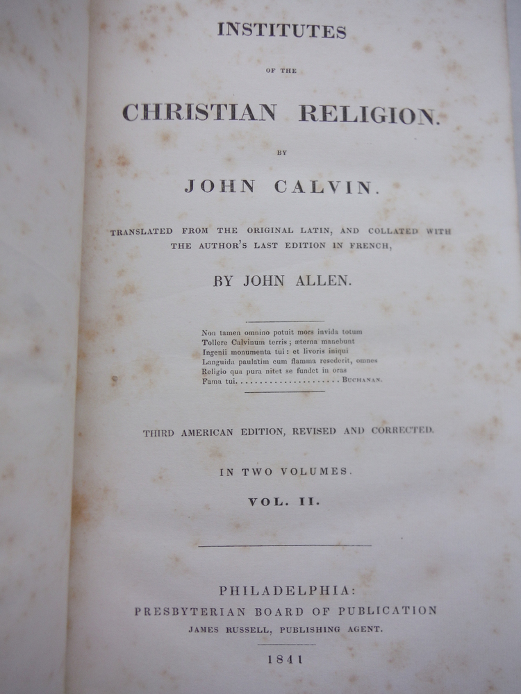 Image 2 of Institutes of the Christian religion (2 volume set)