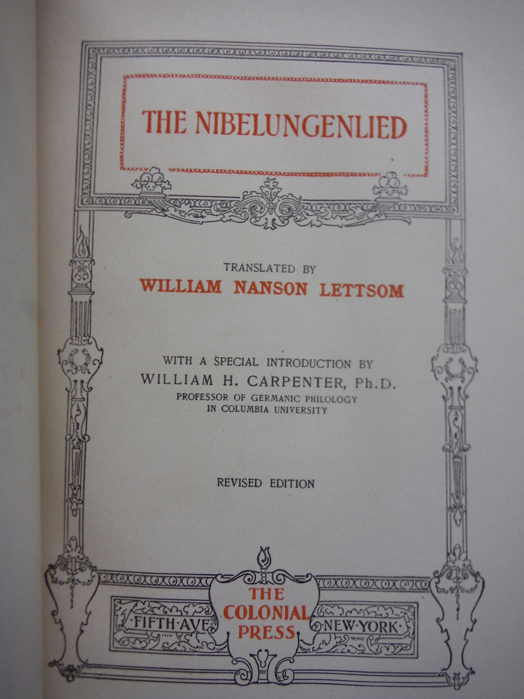 Image 1 of The Nibelungenlied (THE UNIVERSITY COLLECTION EDITION DE LUXE. LIMITED EDITION)