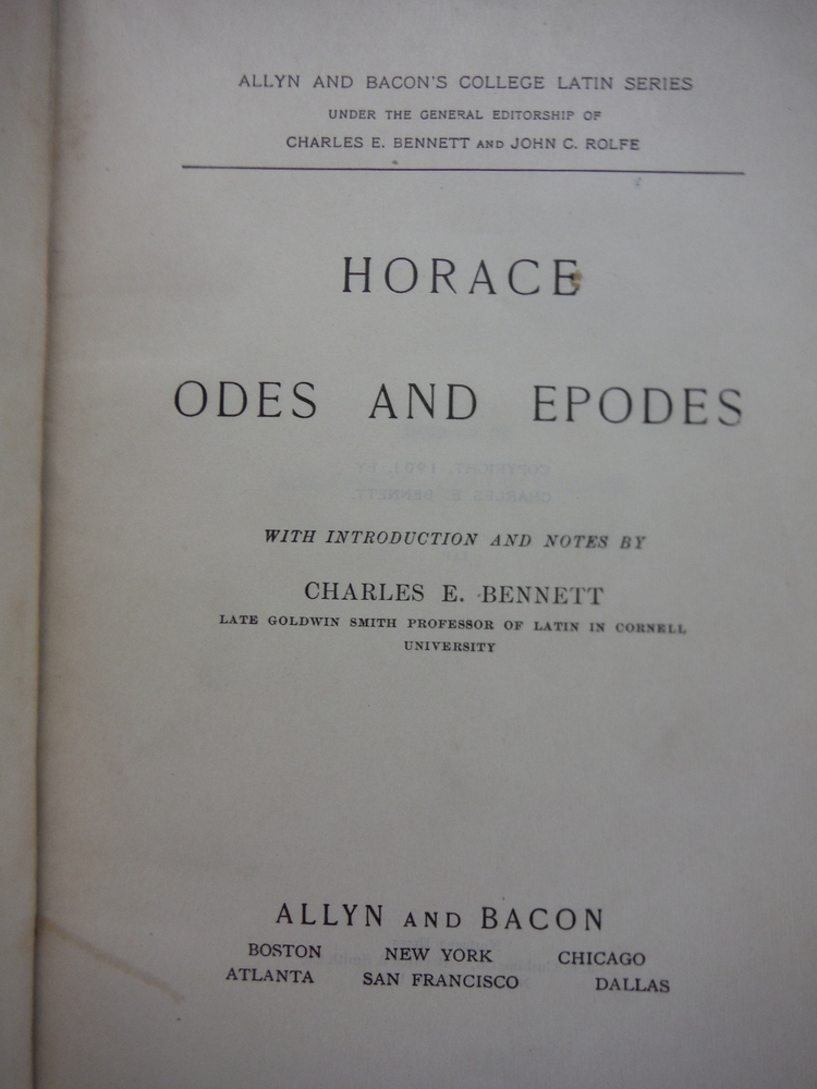 Image 1 of Horace Complete Works (College Latin Series, Odes and Epodes, Satires and Epistl
