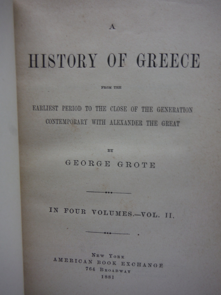 Image 3 of A HISTORY OF GREECE From the Earliest Period to the Close of the Generation Cont