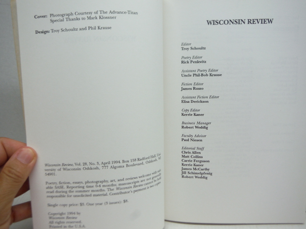 Image 3 of Wisconsin Review - 6 issues (1994-1998)