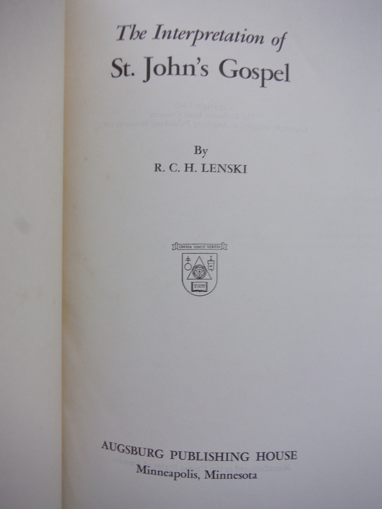 Image 1 of The Interpretation of St. John's Gospel