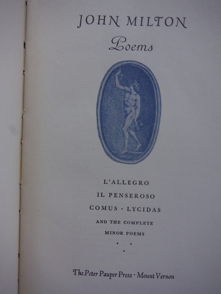 Image 1 of John Milton Poems -L'Allegro, Il Penseroso Comus Lyucidas and the Complete Minor