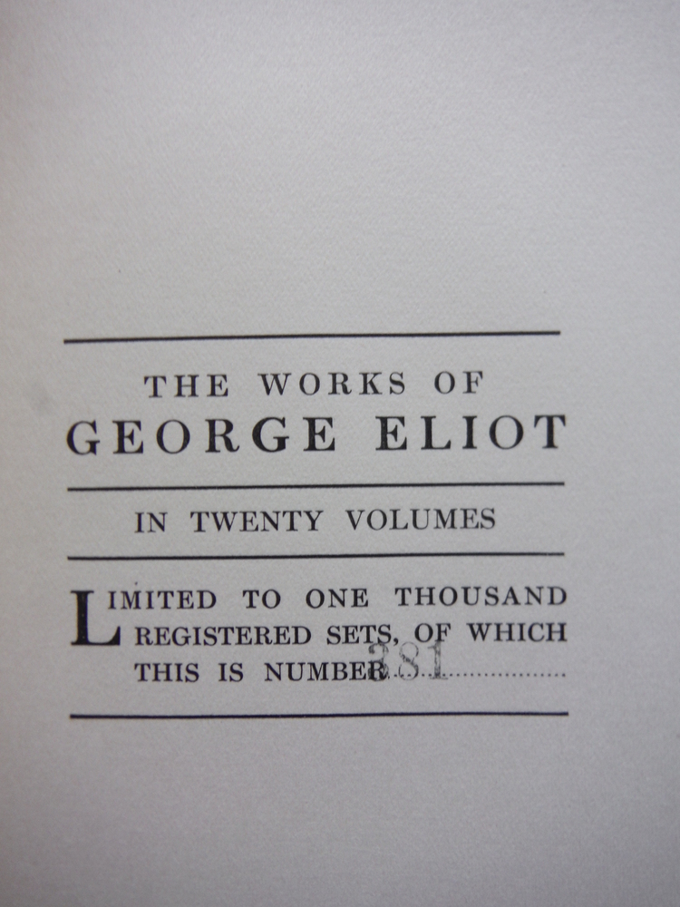 Image 4 of The Works of George Eliot 19 of 20 volumes