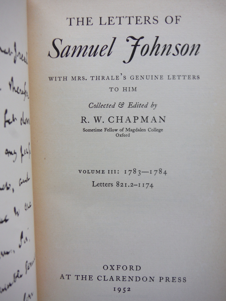 Image 2 of The Letters of Samuel Johnson with Mrs. Thrale's Genuine Letters to Him, in Thre