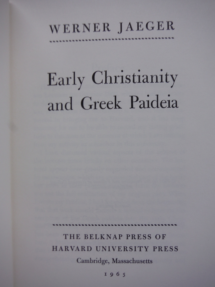 Image 1 of Early Christianity and Greek paideia