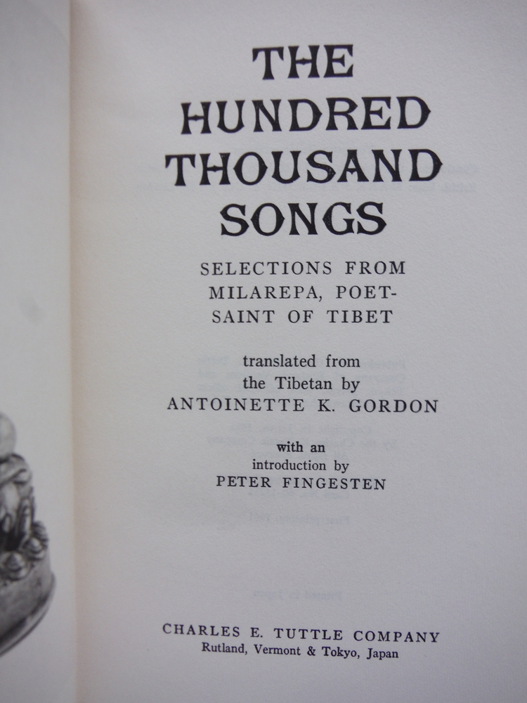 Image 2 of The Hundred Thousand Songs Selections from Milarepa, Poet-Saint of Tibet