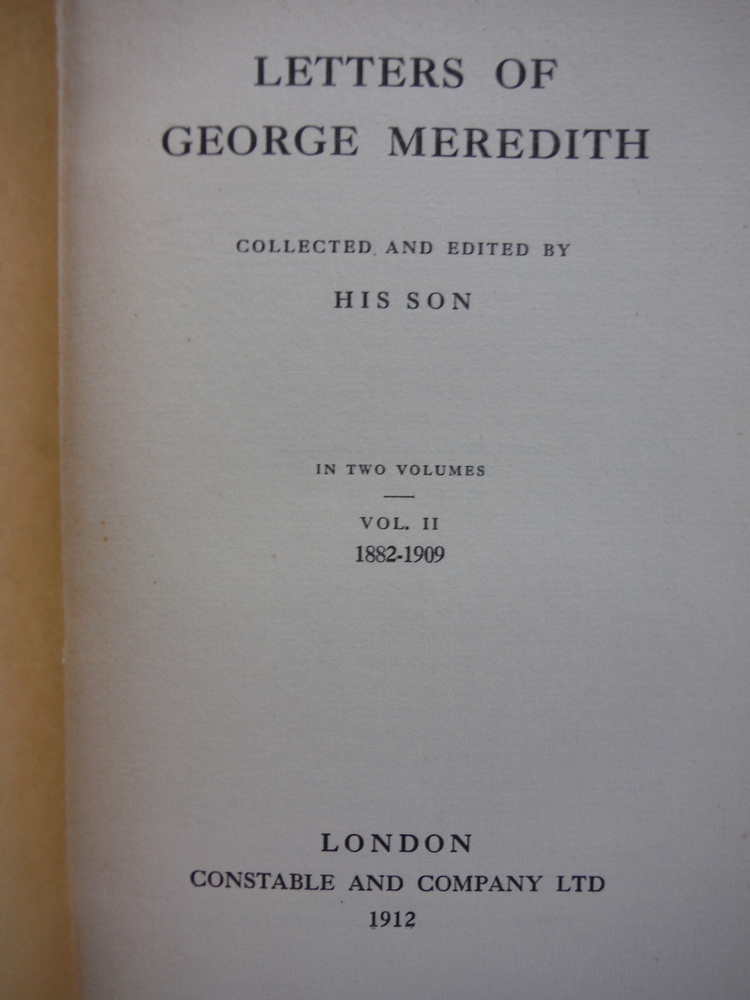 Image 3 of Letters of George Meredith ** 2 VOLUMES ** (1844-1881) and (1882-1909)