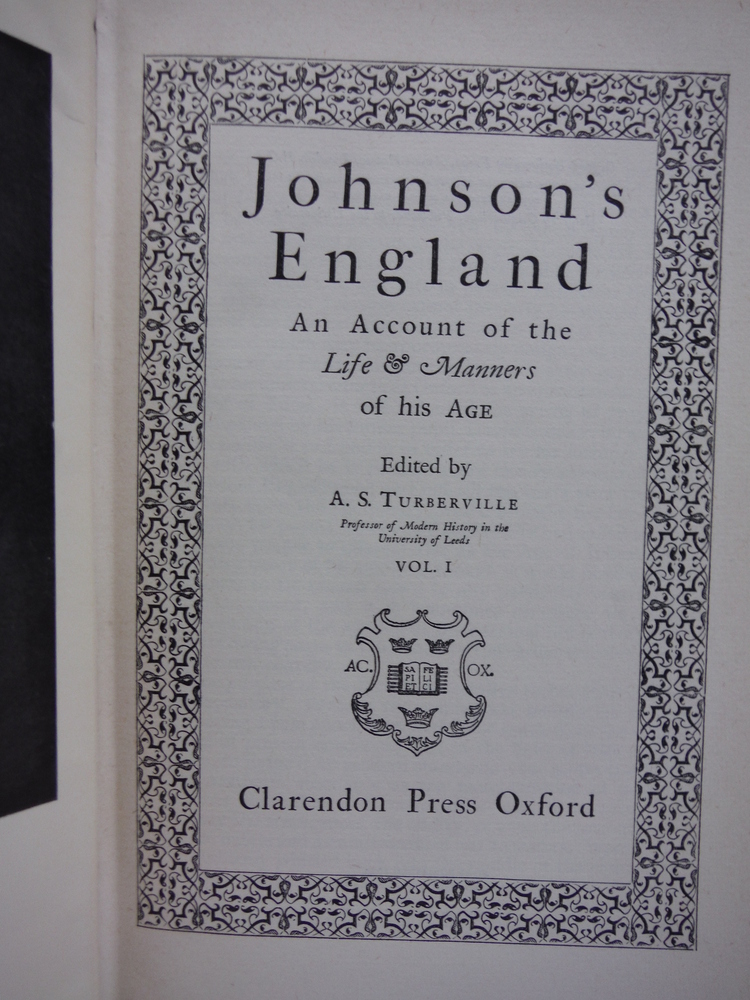 Image 2 of Johnson's England An Account of the Life & Manners of his age (2 Vols)